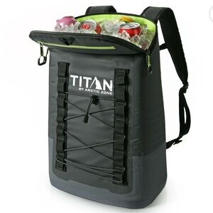 Titan by Arctic Zone 24 Can, 16 Quart Welded Cooler Backpack with Waterproof Ext